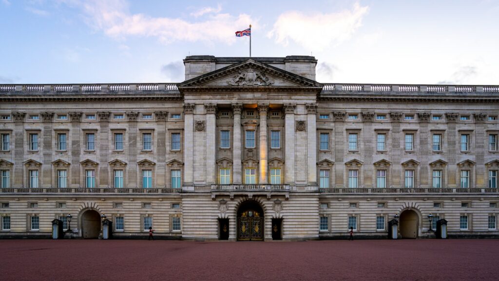 Buckingham Palace, one of the most iconic landmarks associated with the British Royal Family