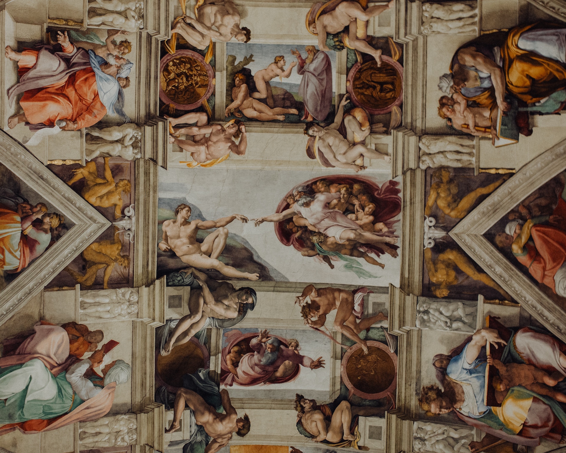 ceiling art of Sistine Chapel in Rome