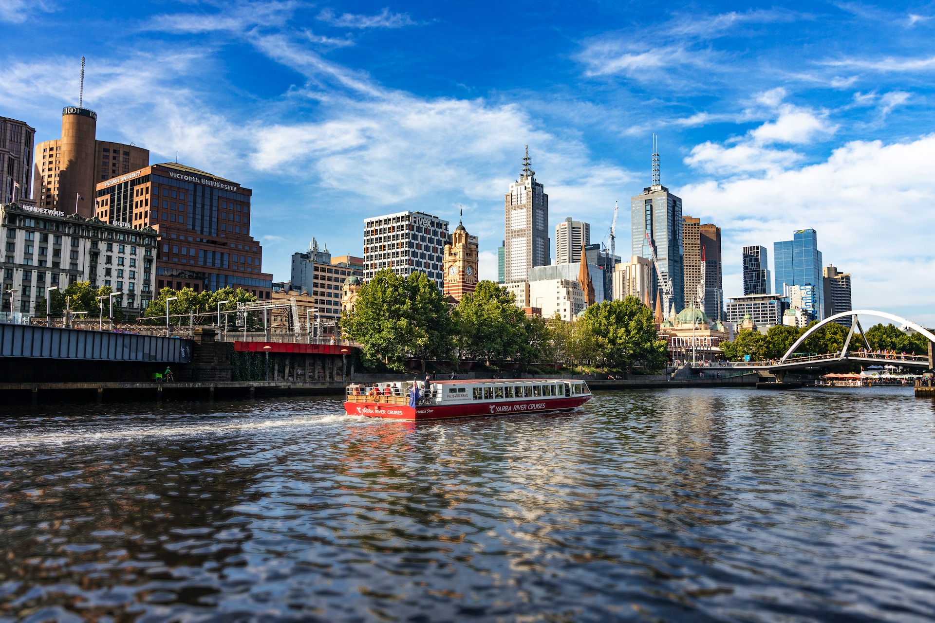 A cruise along the Yarra River, one of the most popular tourist attractions in Melbourne