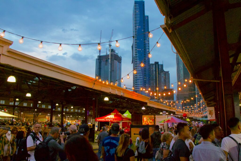 Queen Victoria Market, the largest open-air market in the Southern Hemisphere and a popular tourist attraction in Melbourne